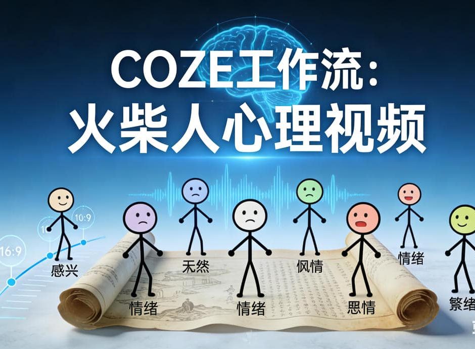 COZE工作流：火柴人心理视频