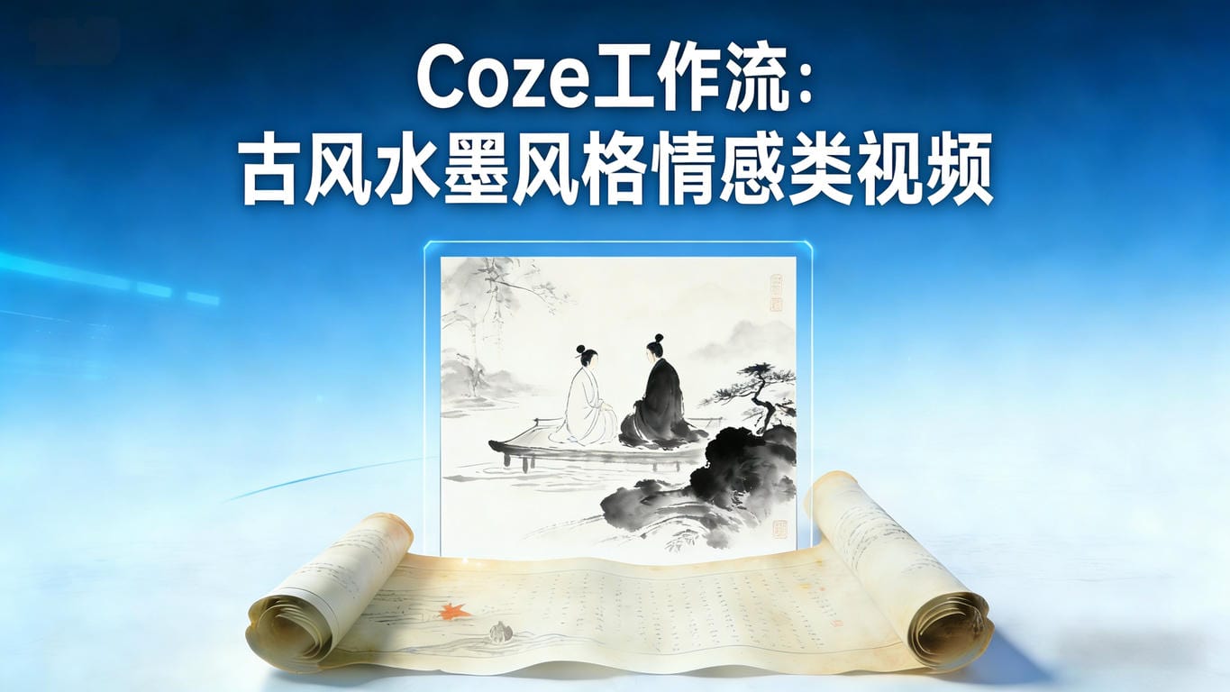 Coze工作流：古风水墨风格情感类视频