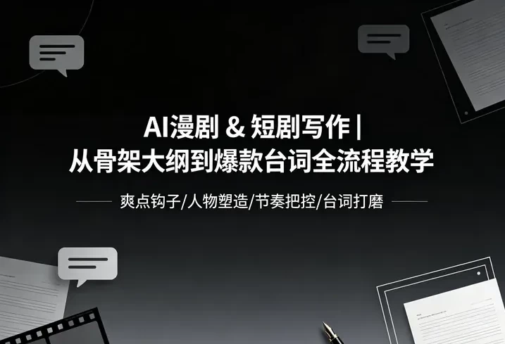 AI漫剧 & 短剧写作｜从骨架大纲到爆款台词全流程教学